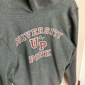 Vintage Women's Size L Gray Full Zip Hoodie University of Pink